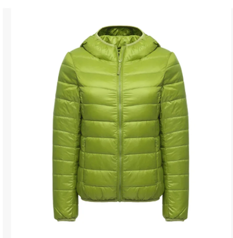 2017 Женский ультра легкий пуховик зимний на утином пуху женские тонкие парки с