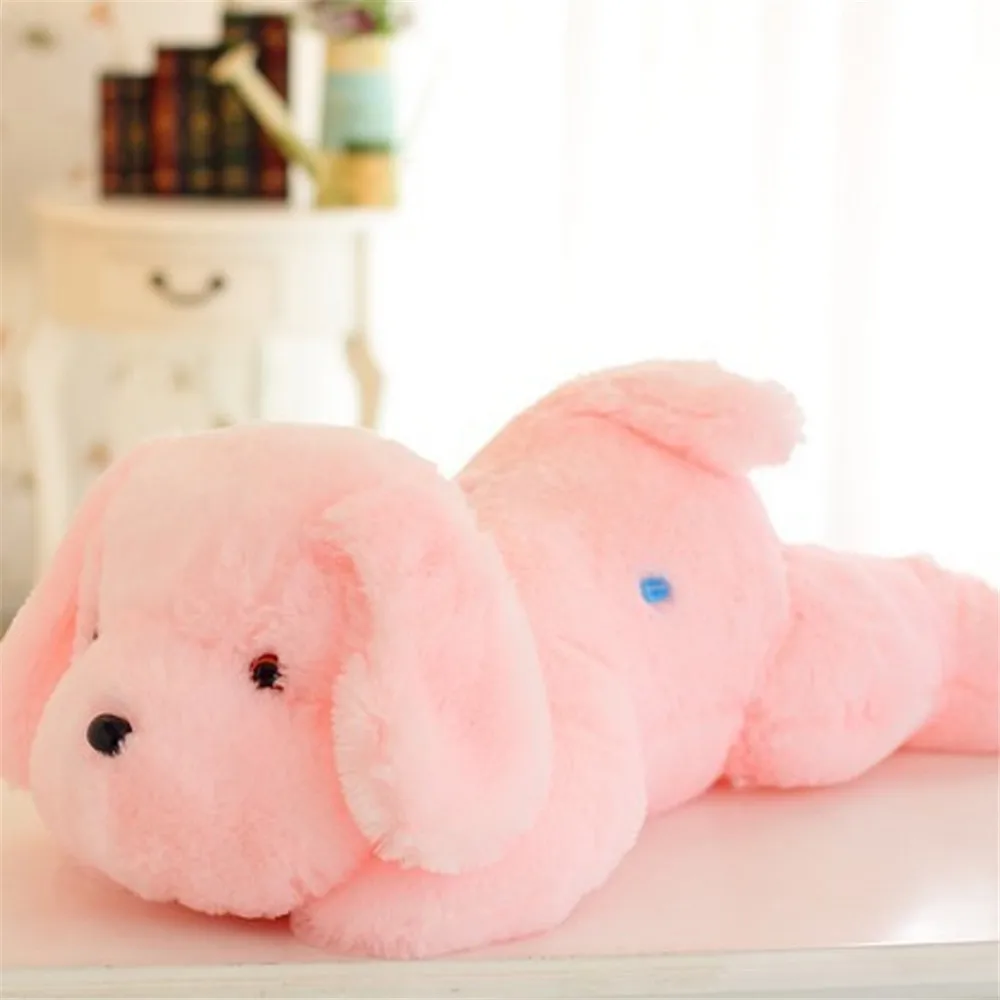 pink LREA 1 шт. 50 см cojines плюшевые светящиеся игрушки собака подушка Красочный светодиодный светящиеся собаки удобные и мягкие для дивана или кровати - Цвет: pink