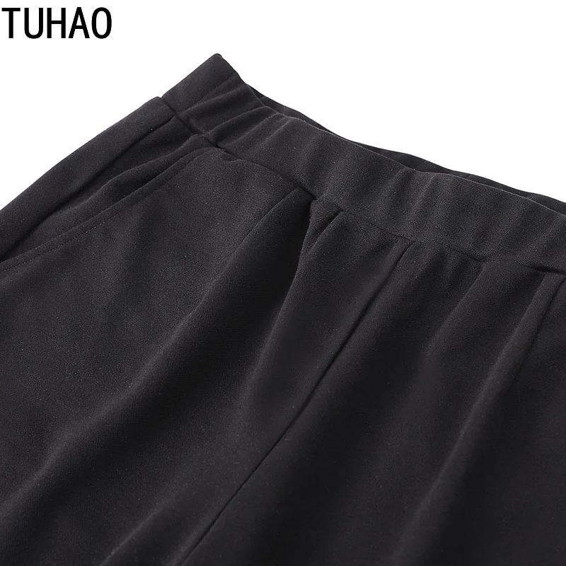 TUHAO 10XL 8XL 6XL 4XL Большие размеры Капри женские черные офисные женские элегантные узкие брюки с разрезом женские брюки с высокой талией