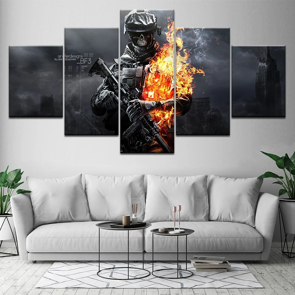 Игровой постер Battlefield 3 5 шт. HD обои Художественная печать на холсте современный