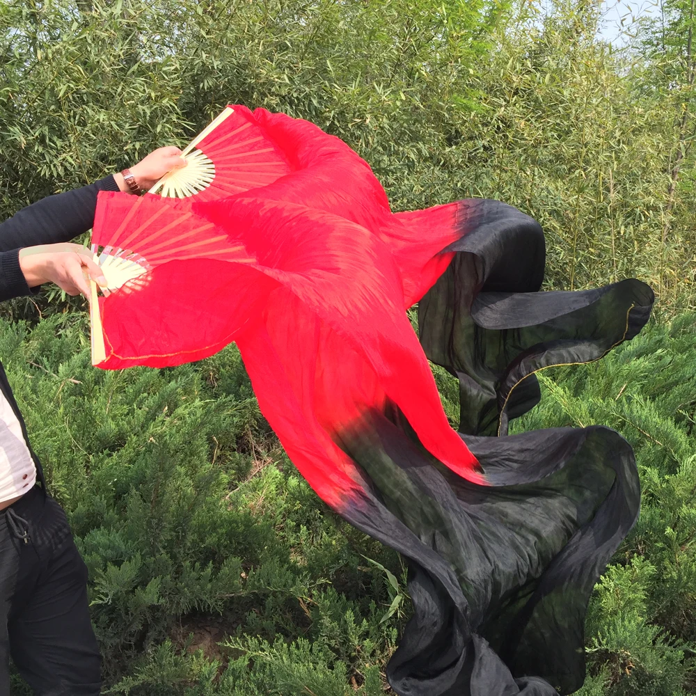 Новинка 1 пара (L + R) Веерная фата из 100% натурального шелка для bellydanceing полностью