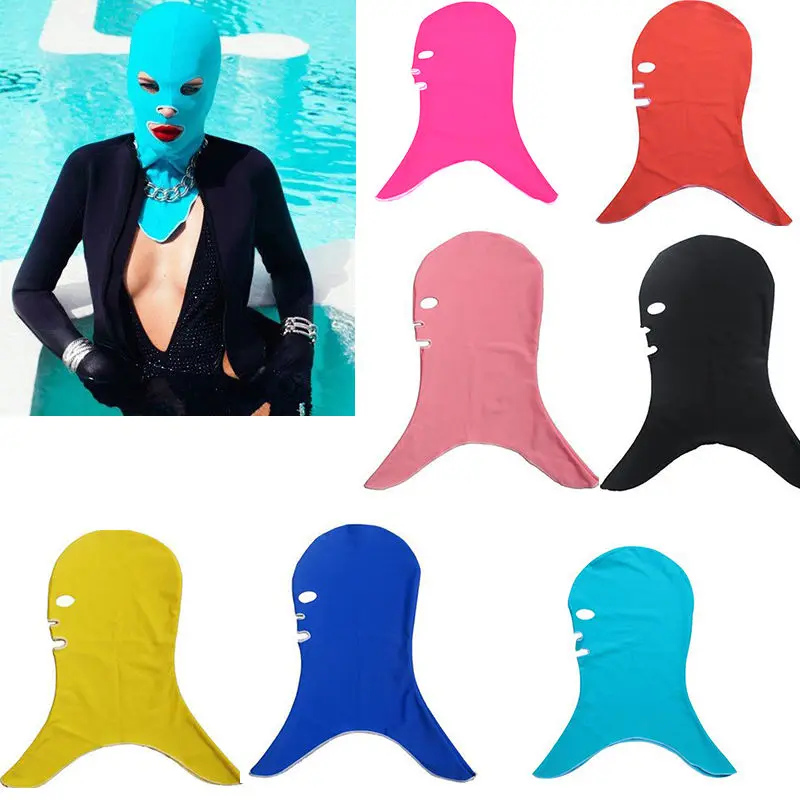 Одежда заплыва Кепки Защита от солнца экран маска УФ Солнца защиты головы