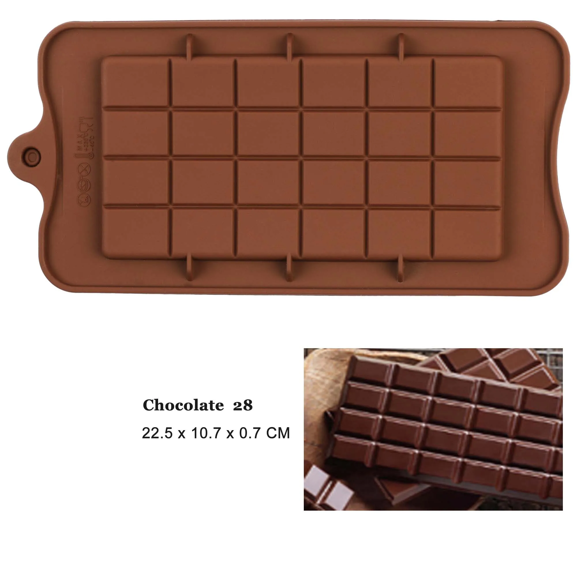 brown -28 Форма для шоколада жаропрочная форма для торта Высококачественная квадратная Экологически чистая силиконовая форма DIY 1 шт. пищевой 24 полости - Цвет: brown -28