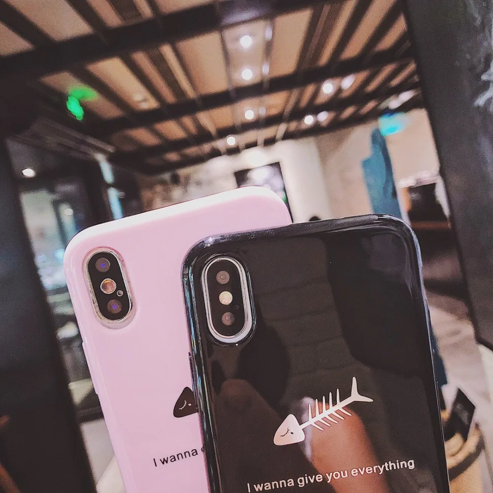 Case for iPhone 7 8 Plus Cute Cartoon Fish Soft Silicone Cover Coque 6 s iphone XS Max XR X 10 Cases Fundas |