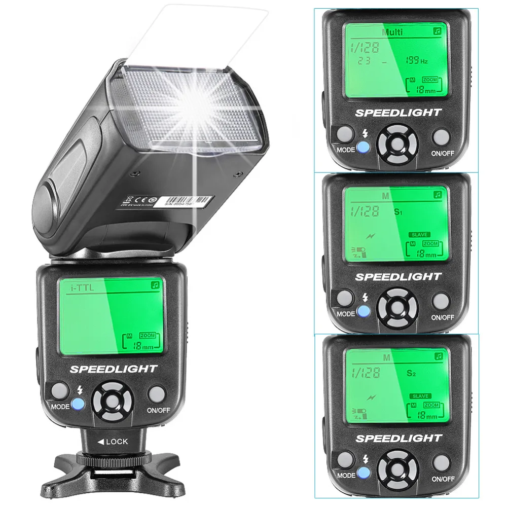 Вспышка Neewer i TTL Speedlite с ЖК дисплеем + жесткий диффузор Защитная сумка для
