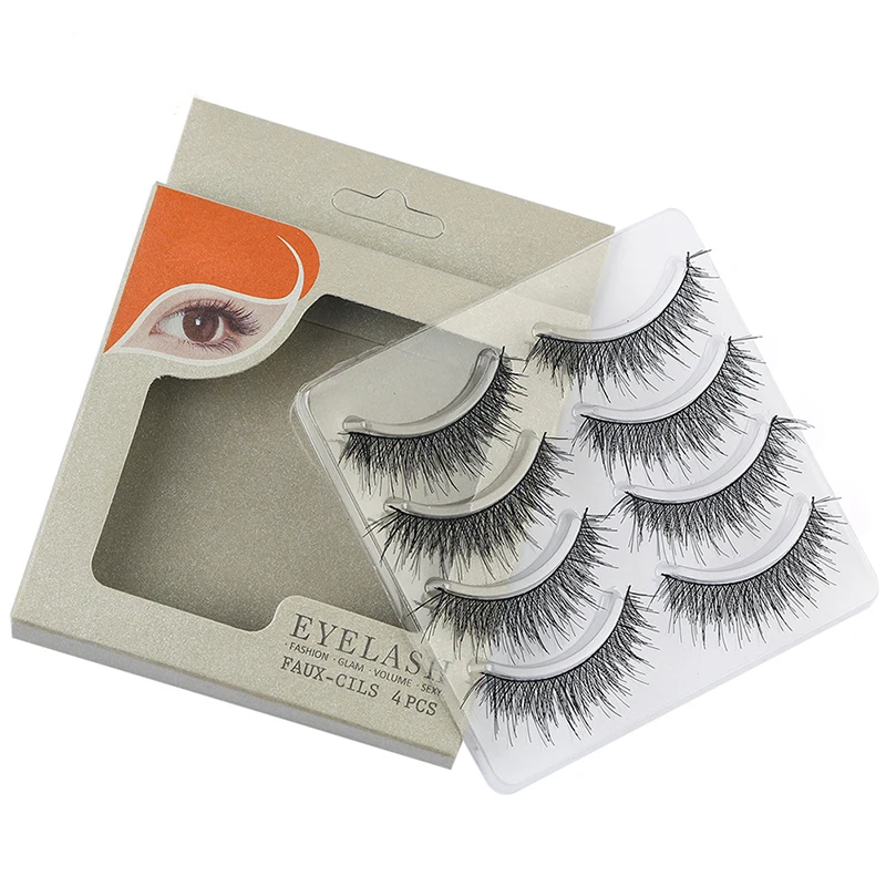 Мягкие синтетические ресницы для наращивания 4 пар/лот ручной работы макияжа |