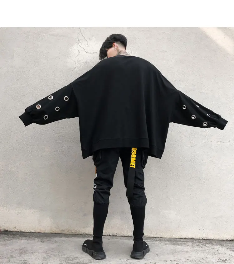 Толстовка мужская в стиле панк с рукавом летучая мышь|fashion hoodie men|hoodies menfashion |