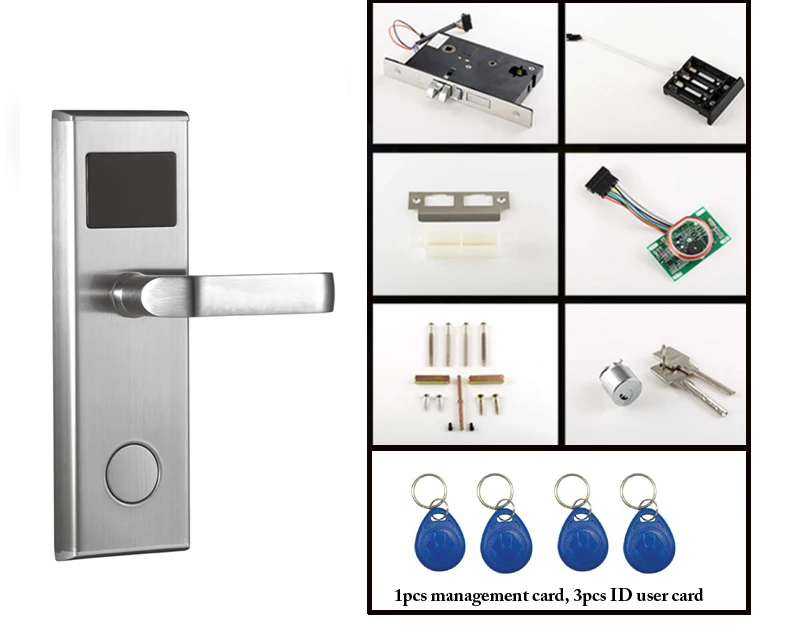 RFID RF цифровой дверной замок Temic Card keyless отельные замки с механическим ключом
