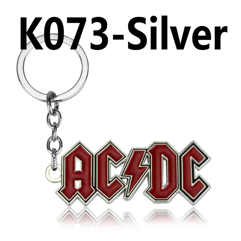 Новое поступление красный сплав ACDC брелок тяжелый металлический браслет Acdc буквы логотип брелок кулон ювелирные изделия подарок для мужчин - Цвет: sliver