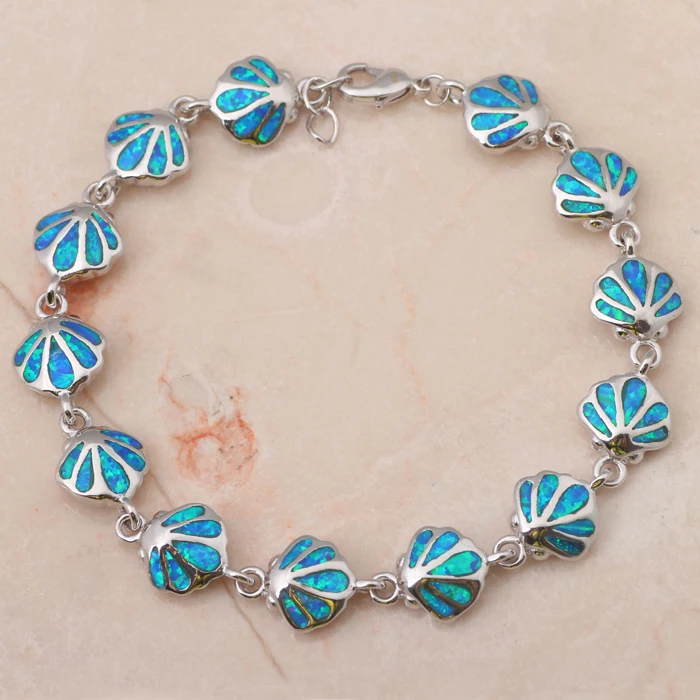 Top Quality Wholesale &amp retail Blue fire Opal silver stamped Fashion Jewelry Lady's Bracelets nice gifts OB020 | Украшения и