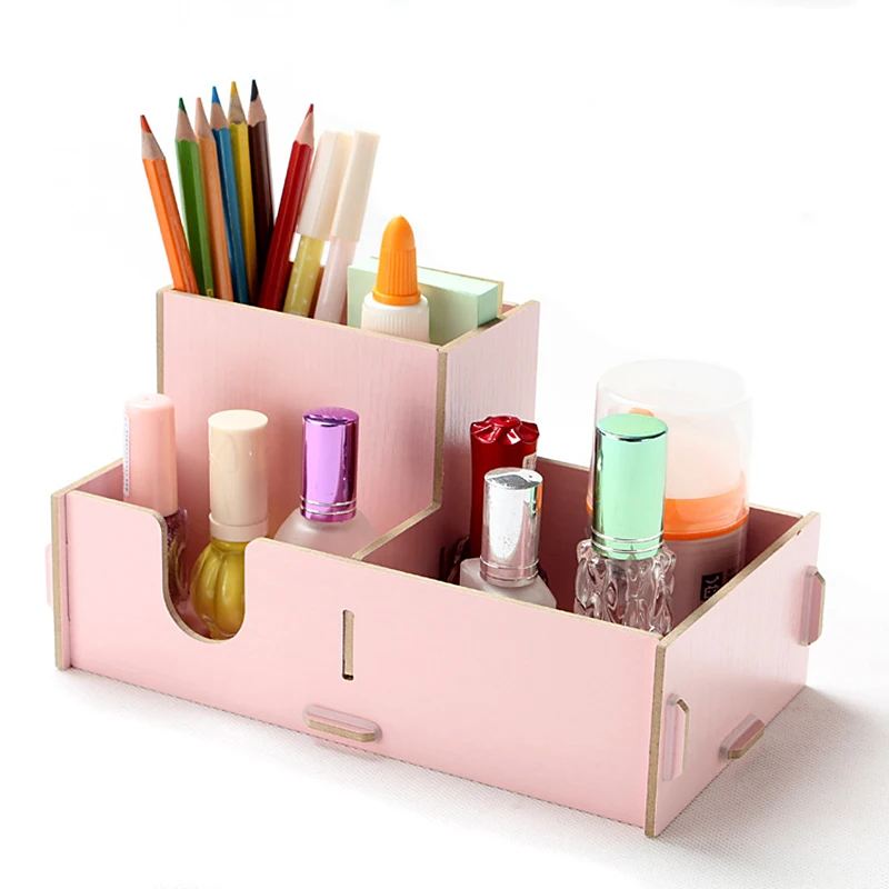 Хранитель косметики DIY настольный органайзер из дерева для мелочей, ювелирных изделий, косметических контейнеров, канцелярских полок и коробок для женщин.