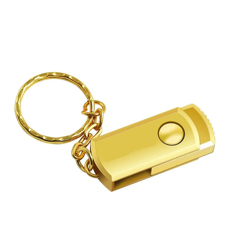 Gold Портативный металлический USB флеш-накопитель 64 ГБ 32 ГБ 16 ГБ 8 ГБ флеш-накопитель портативный флеш-накопитель 128 ГБ флеш-накопитель USB накопитель - Цвет: Gold