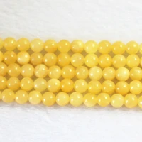 charms yellow natural chalcedony jades stone 6mm 8mm 10mm 12m fashion stone round loose beads diy men women making gift b124