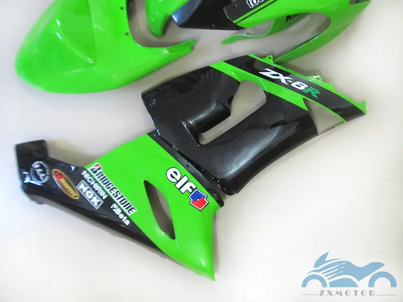 Индивидуальные мотоциклетные обтекатели комплект для KAWASAKI Ninja ZX 6R 2005 2006 sport road Пластиковые обтекатели комплекты ZX6R 636 05 06 зеленый черный