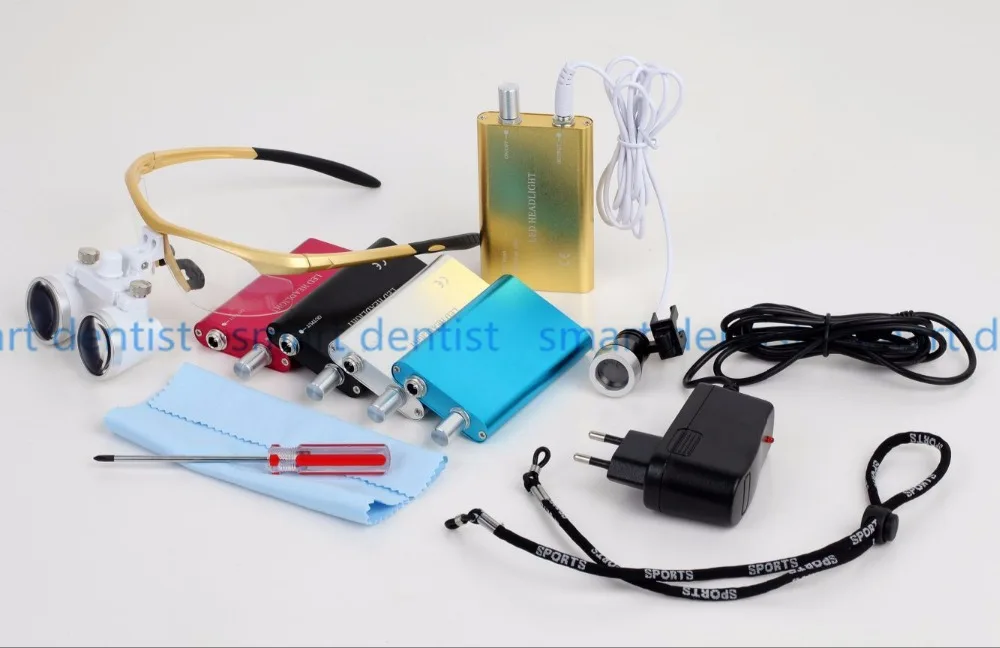 

Good Quality 3.5X420mm Portable Dentist Surgical Binocular Dental Loupe Optical Glass with LED Head Light Lamp