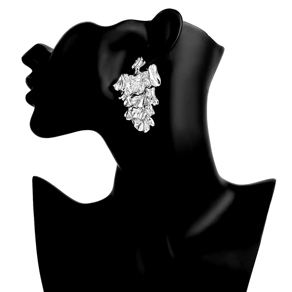 Silver Ingemark, винтажные, большие, необычные серьги, женские, вечерние, Brinco, панковские геометрические, массивные, металлические, висячие серьги, ювелирные изделия на год - Окраска металла: Silver