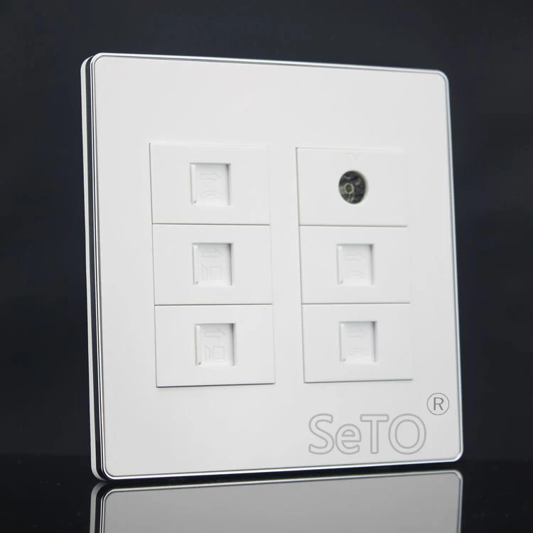 SeTo 120 тип один телевизор + двойной RJ45 Cat5e три разъема RJ11 Cat3 панель розетки