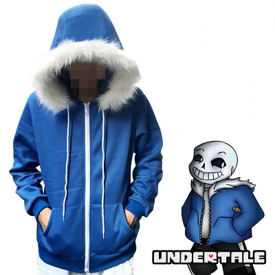 Jacket Толстовки для косплея «Undertale Sans», латексная маска, маски скелетов, синее пальто, костюмы на Хэллоуин, куртка унисекс, пальто с капюшоном, карнавальный костюм - Цвет: Jacket