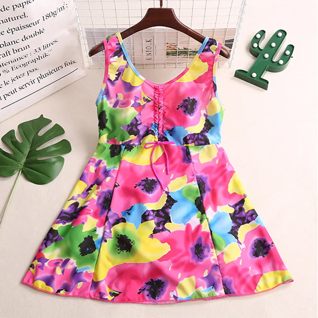 CHAMSGEND New Women's XL printed conservative swimming skirt sexy fashion beachwear one-piece swimsuit