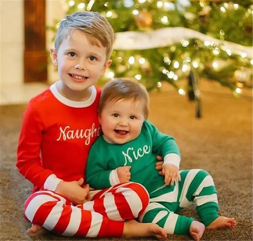 Kid Girl Boy Strip Long Sleeve Pants Leisure Wear Clothes Set Striped Baby Boys Girls Striped Bodysuit Pajamas Pants Outfits