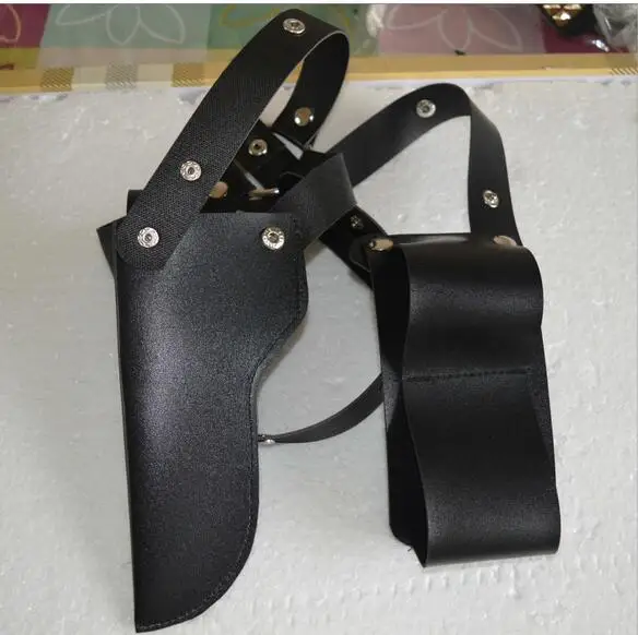 black gun holder Отряд Самоубийц Бэтмен Харли Квинн косплей костюм аксессуары набор браслет воротник пояс костюмы на Хэллоуин - Цвет: black gun holder
