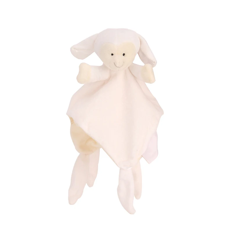 Cute Baby Rattle Bunny Soothing Towel Baby Plush Toy Infant Very Soft Security Blanket Friend Educational Plush Rabbit Doll Toys - Цвет: light yellow sheep