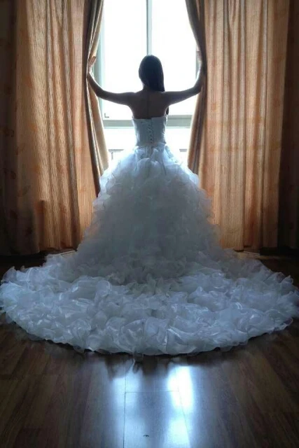 Большой поезд мода роскошь сверкающих свадебное платье Vestido Novia QQ0096|dress life|dress