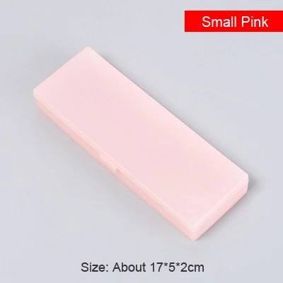 Small Pink Творческий Простой Прозрачный Футляр Чехол для школьников Пластик канцелярские хранение ручек коробка учебный офис подарки поставки - Цвет: Small Pink