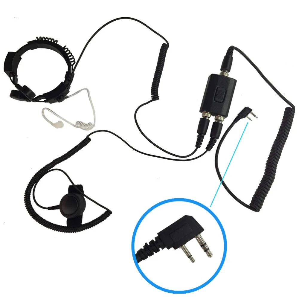 Новинка беспроводная гарнитура PTT военное полицейское снаряжение Throat Mic Air Tube для