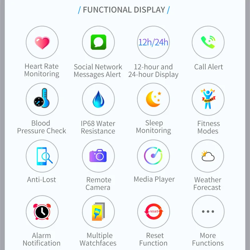 Смарт-часы IP67Waterproof браслет с пульсометром монитором кровяного давления