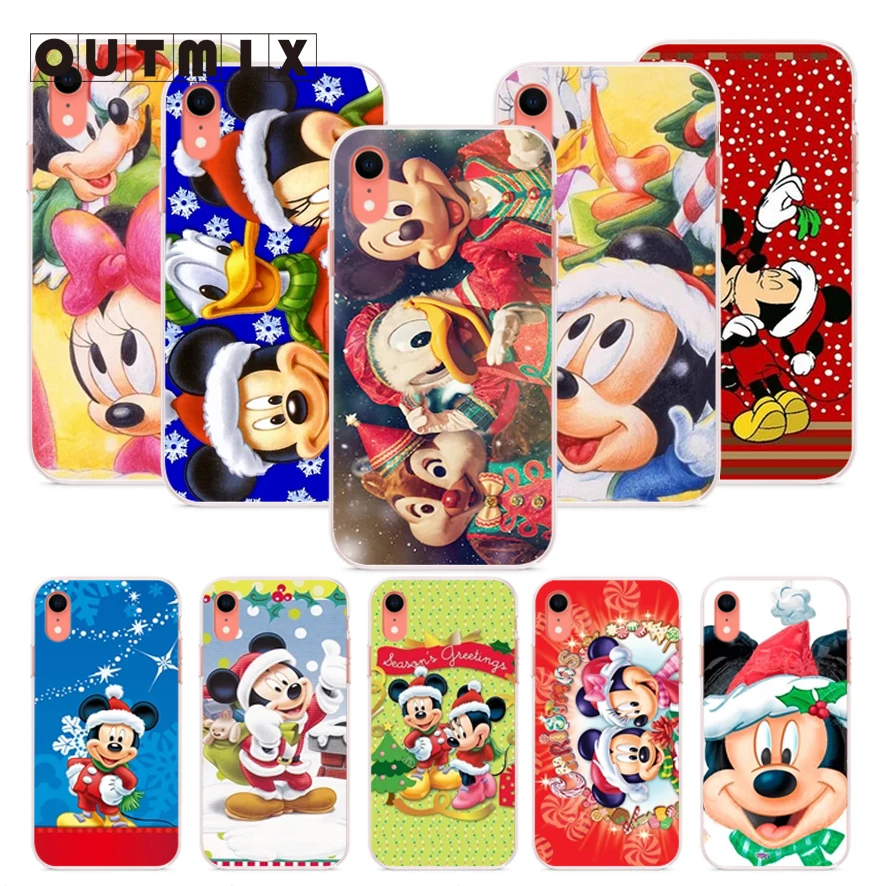 OUTMIX Рождество Микки Минни чехол для телефона iPhone 6s 6 plus 7 8 5 5S SE XR XS