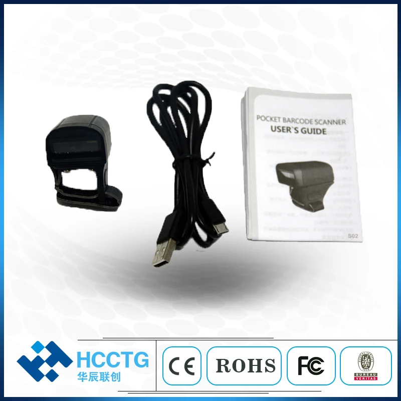 Носимый палец S02 Bluetooth кольцо 1D сканер штрих-кода для Android Windows qr-код 2D беспроводной