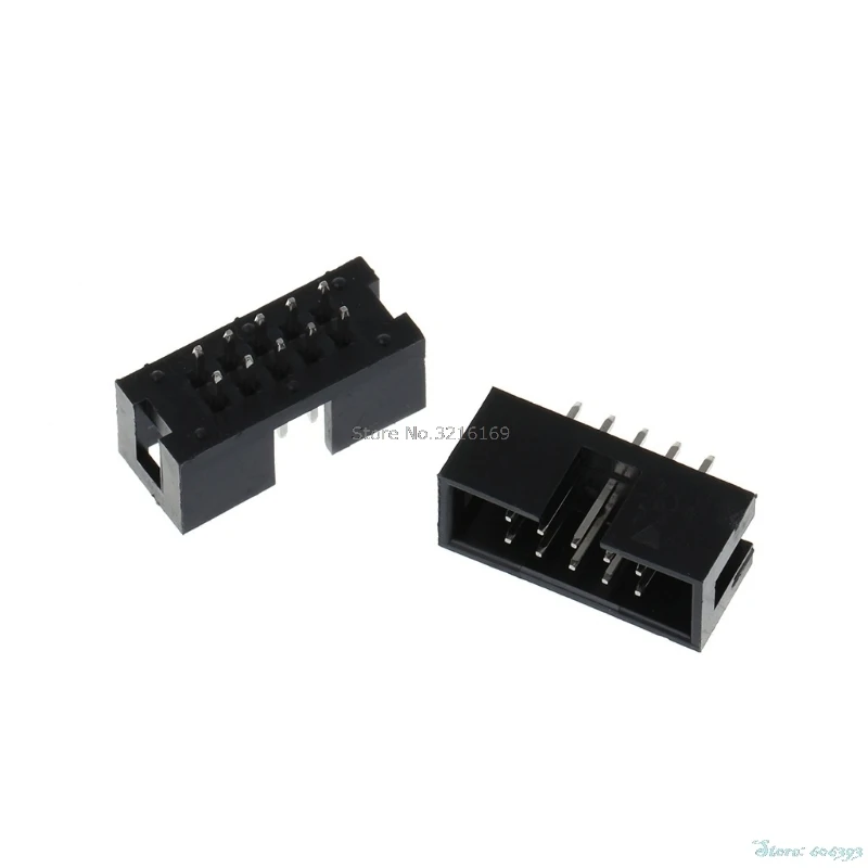 Для 10 шт./компл. DC3 Pin 2x5 двухрядный 2 54 мм Шаг прямой штырь IDC Box Header коннектор