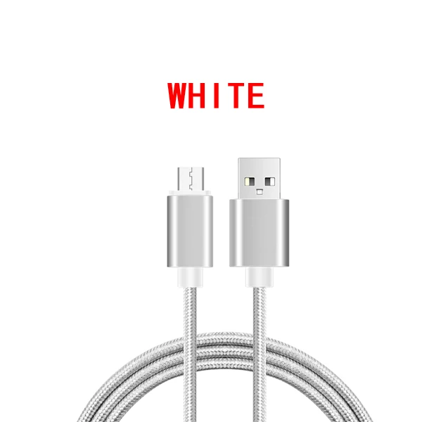 white CBAOOO 2 шт 3 м микро USB кабель быстрое зарядное устройство мини USB кабель для телефона QC3.0 3A шнур для зарядки данных внешний аккумулятор кабели для мобильных телефонов - Цвет: white