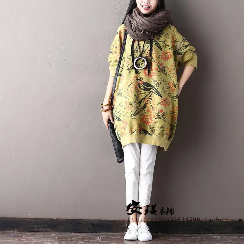 Женская новая осенняя и зимняя повседневная верхняя одежда размера плюс, хлопок с капюшоном, плотная Толстовка с принтом