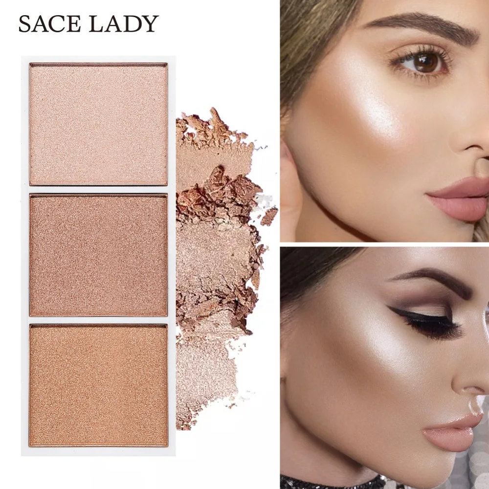 SACE LADY, 4 цвета, хайлайтер, палитра для макияжа лица, пудра, контур, бронзер, макияж, румяна, профессиональные румяна, палитра, косметика