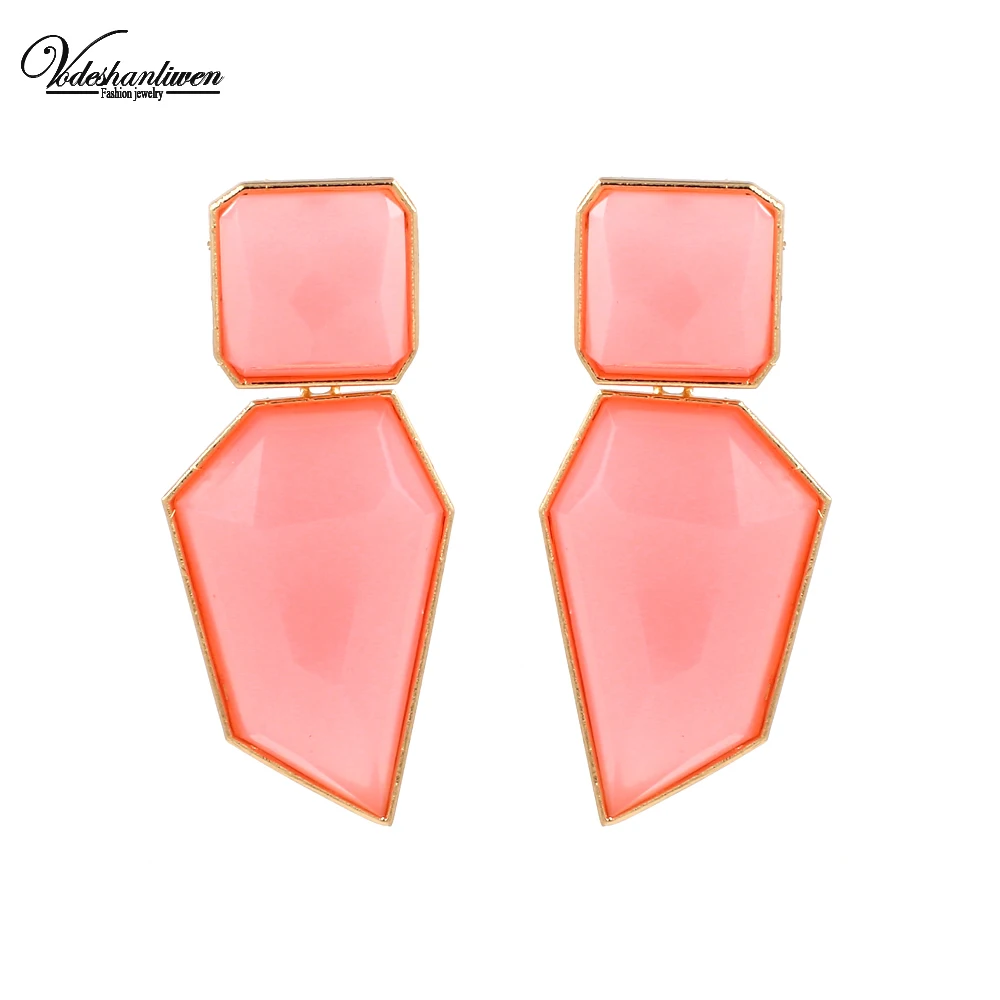 Vodeshanliwen Fashion Brand Transparent Geometric Crystal Big Earrings For Women New za Statement Dangle Accessories | Украшения и