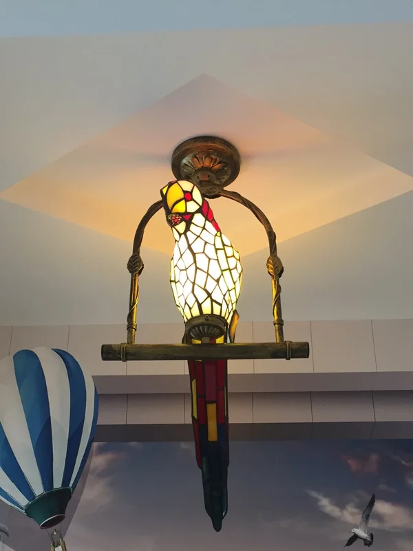 FUMAT Macaw птица подвесной светильник витражные висячие лампы для балкона прохода