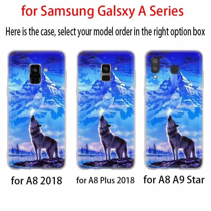 Силиконовый чехол для samsung Galaxy A6 A8 A9 A7 A5 A3 плюс A6S звезда вой картинки волка