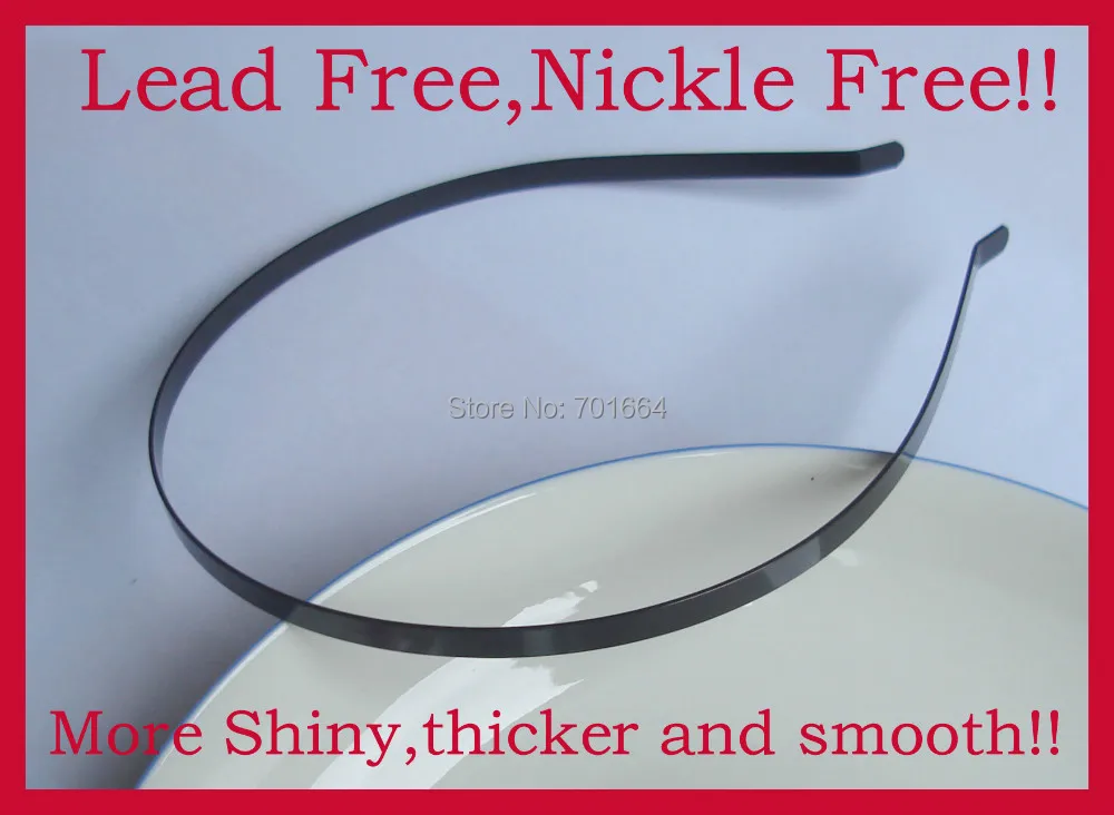 

10PCS 4mm Top quality black plain metal hair headbands with bent end at nickle free and lead free,Bargain For Bulk