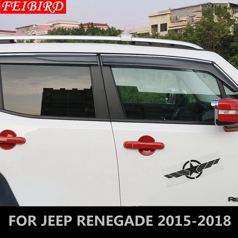 Оконные козырьки навесы ветровой дождь дефлекторы аксессуары для Jeep Renegade 2015 2016