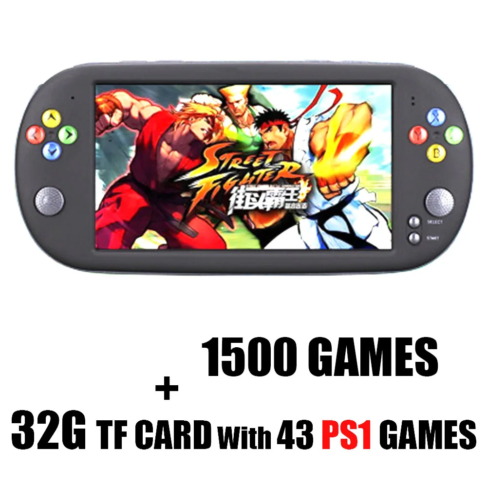 32G TF Card 1500game Ручной 7 дюймов в стиле ретро видео Игровая приставка для ps1 для neogeo 8/16/32 бит игры 8GB с 1500 бесплатно игры Поддержка ТВ вне - Цвет: 32G TF Card 1500game