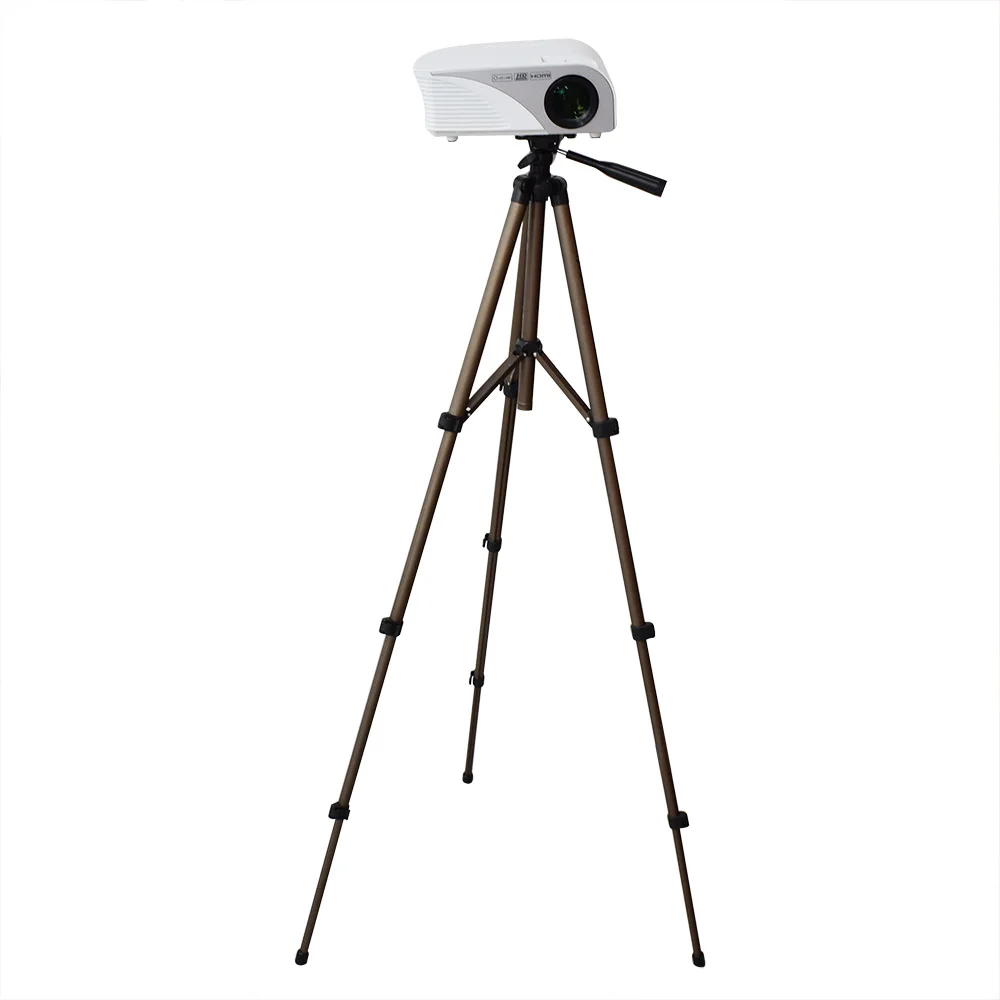 Алюминиевый светодиодный мини проектор Rigal 50 дюймов WT3130 гибкий штатив для