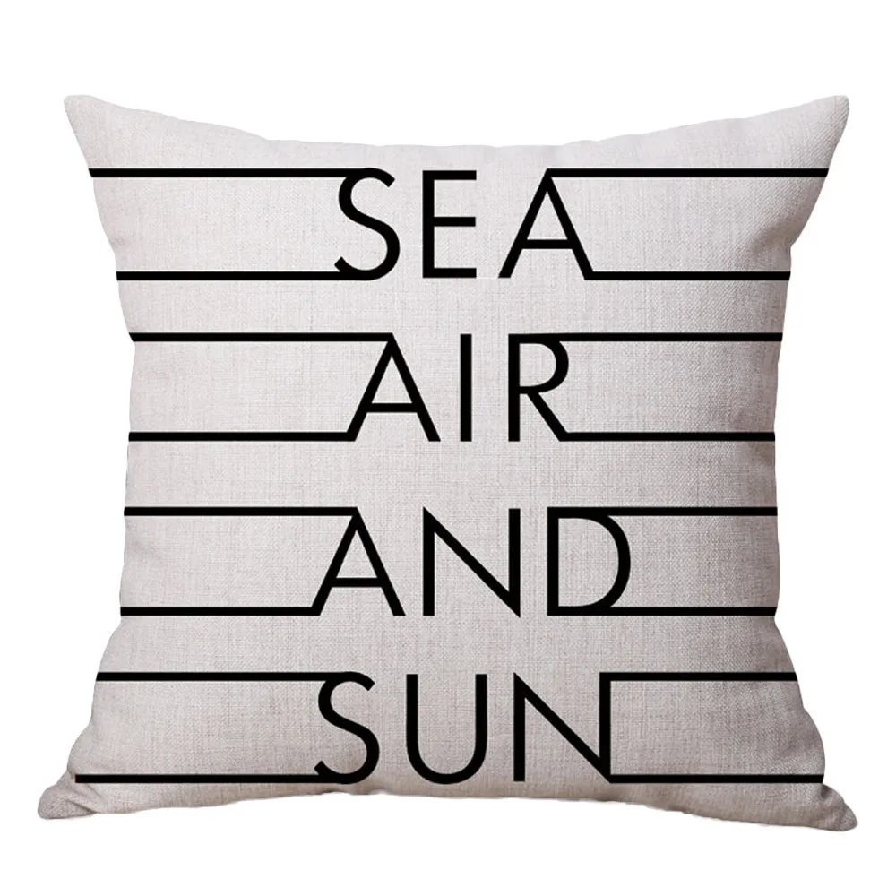 Наволочка черно белая с буквенным принтом наволочка из смешанного хлопка