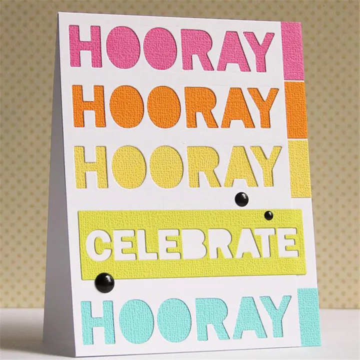 Naifumodo металлические режущие штампы для дня рождения с надписью Hooray Word новинка 2019