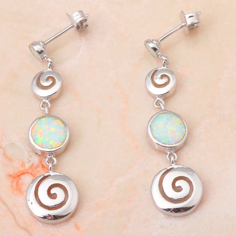 Ротационная форма Белый огненный опал серебро 925 пробы драгоценности модные