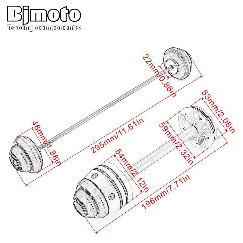 

Bjmoto For BMW R NINE T 2013-2018 Front Rear Axle Fork Wheel Protector Crash Sliders Motorcycle Protection