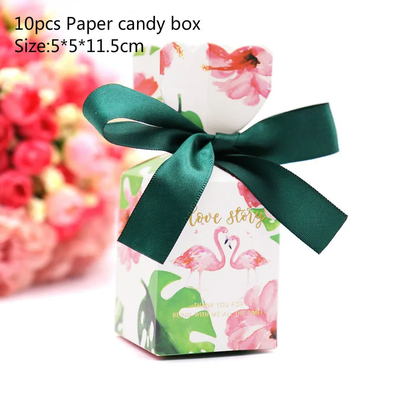 Green Candy box Розовые украшения для дня рождения, свадьбы, фламинго, баннеры, блестящие топперы для кексов, воздушные шары из алюминиевой фольги, фламинго, вечерние принадлежности - Цвет: Green Candy box