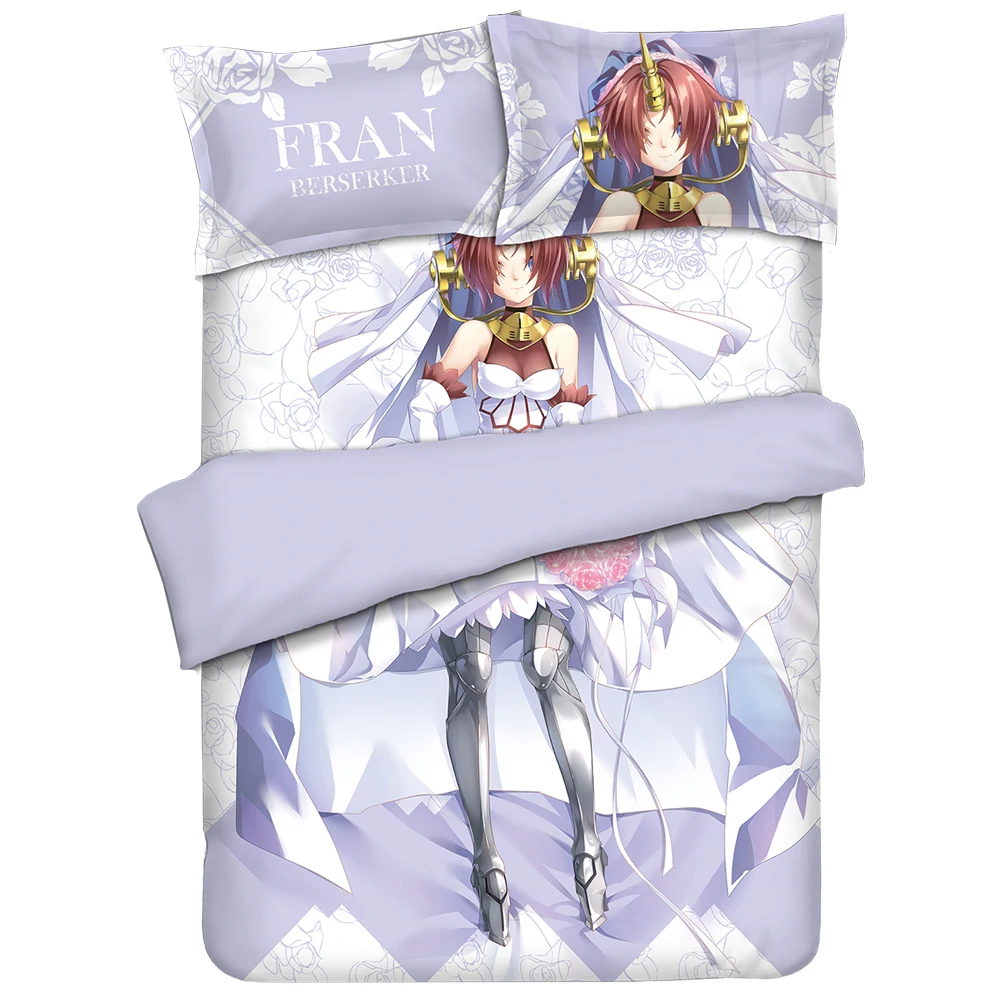 Anime JK Fate Apocrypha Frankenstein Berserker Cosplay Bed Flat Sheet Quilt Cover Pillowcase Cartoon Bedding Comforter Sets