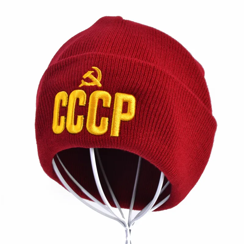 CCCP СССР Россия Горячие шапочки распродажа стильные осенние и зимние теплые шапки унисекс Красная шапка с Лучшая качественная Кепка
